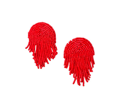 Red Beaded Earrings