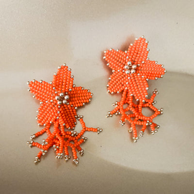 Flower Beaded Earrings