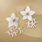 Flower Beaded Earrings Neutral