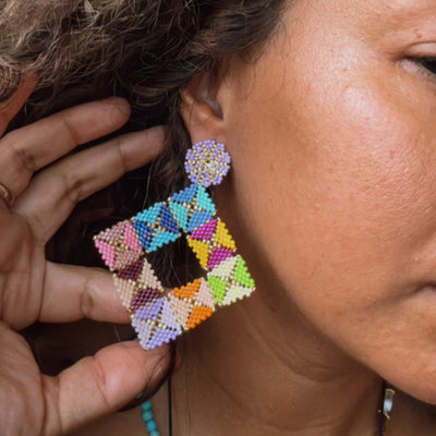 Miyuki Multi Dimention Box Earrings