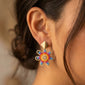 Rainbow flower earrings