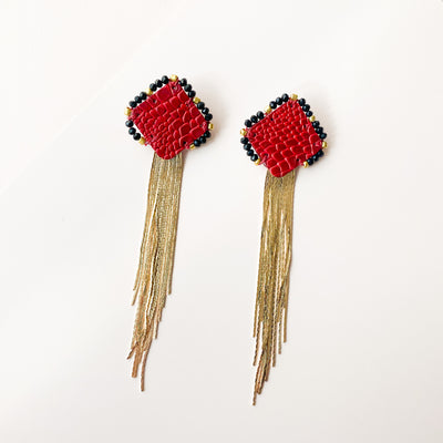 Red glow earrings