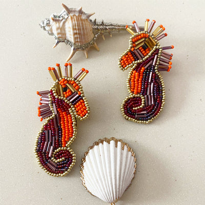 Seahorse beaded earrings